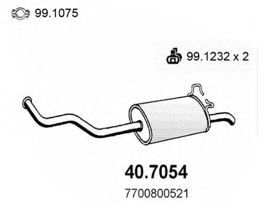 ASSO 407054 Глушник вихлопних газів кінцевий