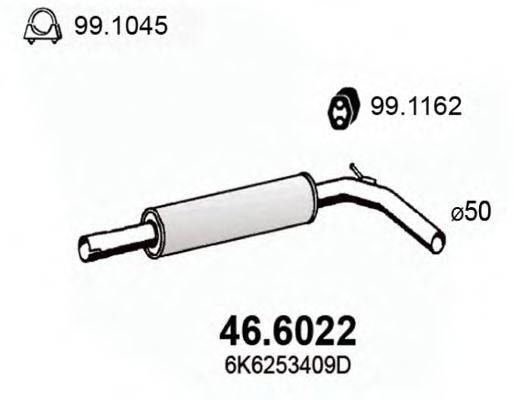 ASSO 466022 Середній глушник вихлопних газів