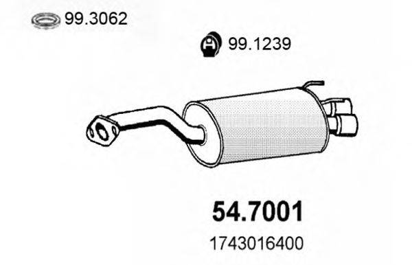 ASSO 547001 Глушник вихлопних газів кінцевий