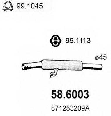 ASSO 586003 Середній глушник вихлопних газів