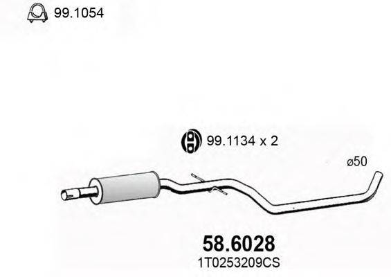 ASSO 586028 Середній глушник вихлопних газів