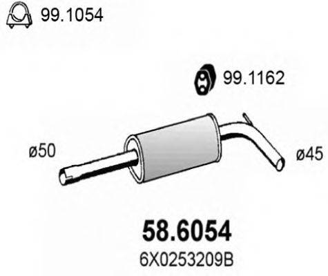 ASSO 586054 Середній глушник вихлопних газів