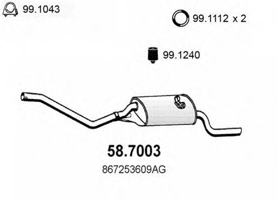 ASSO 587003 Глушник вихлопних газів кінцевий