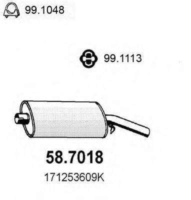 ASSO 587018 Глушник вихлопних газів кінцевий