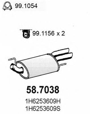 ASSO 587038 Глушник вихлопних газів кінцевий