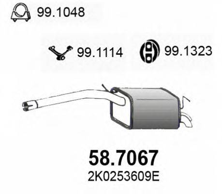 ASSO 587067 Глушник вихлопних газів кінцевий