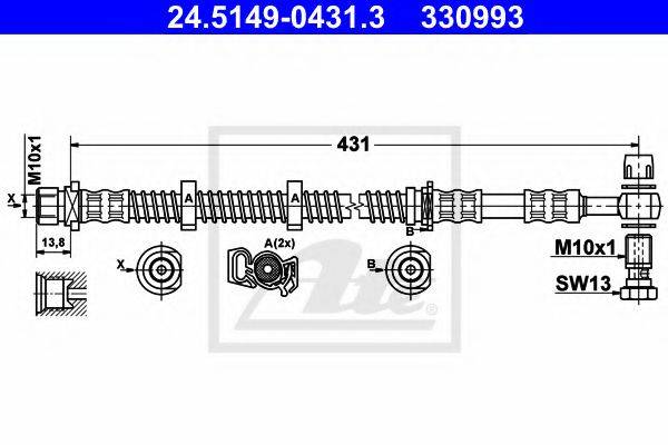 ATE 24514904313 Гальмівний шланг