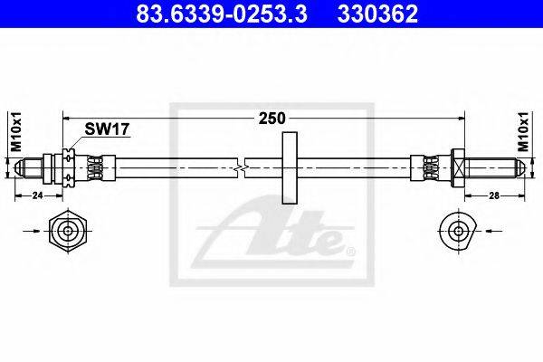 ATE 83633902533 Гальмівний шланг