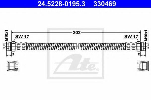 ATE 24522801953 Гальмівний шланг