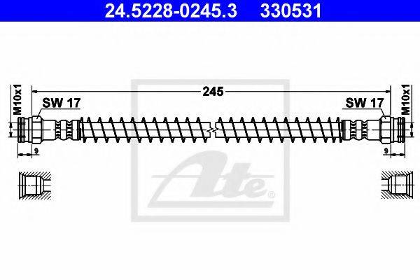 ATE 24522802453 Гальмівний шланг