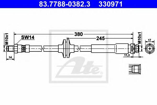 ATE 83778803823 Гальмівний шланг
