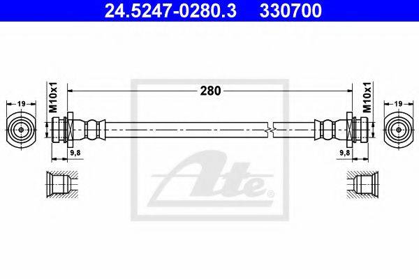 ATE 24524702803 Гальмівний шланг