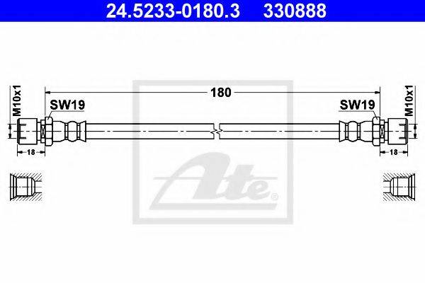 ATE 24523301803 Гальмівний шланг