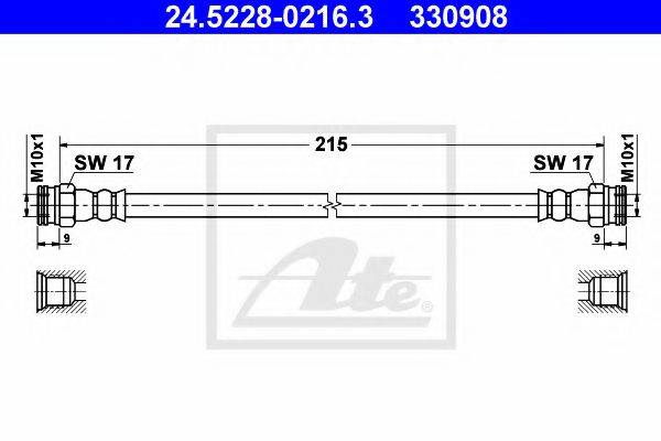 ATE 24522802163 Гальмівний шланг