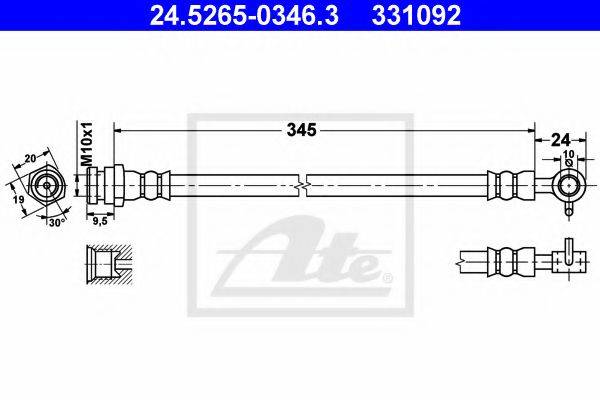 ATE 24526503463 Гальмівний шланг