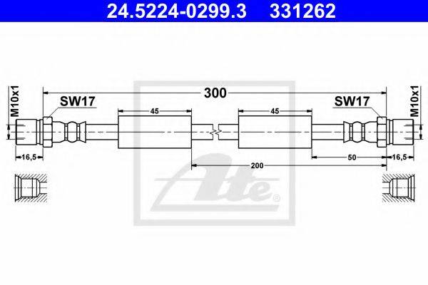 ATE 24522402993 Гальмівний шланг