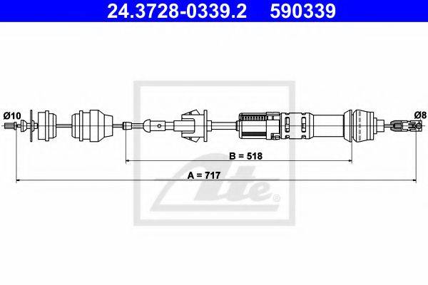 ATE 24372803392 Трос, управління зчепленням