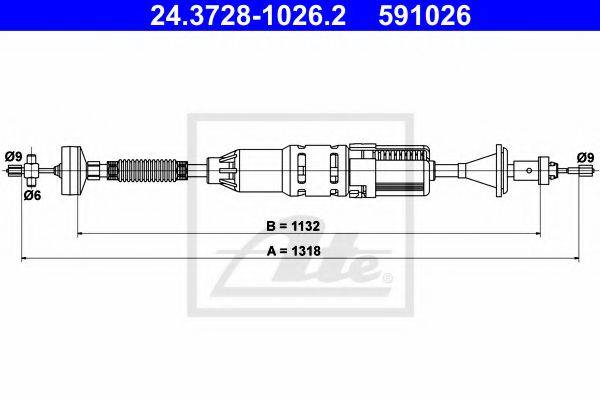 ATE 24372810262 Трос, управління зчепленням