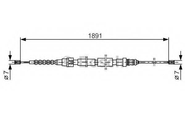 BOSCH 1987477154 Трос, стоянкова гальмівна система