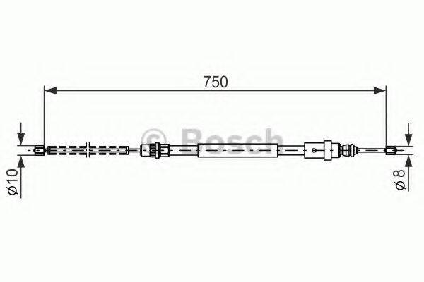 BOSCH 1987477571 Трос, стоянкова гальмівна система