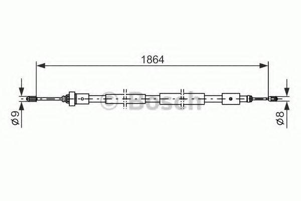 BOSCH 1987477591 Трос, стоянкова гальмівна система