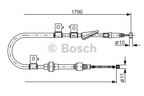 BOSCH 1987477739 Трос, стоянкова гальмівна система