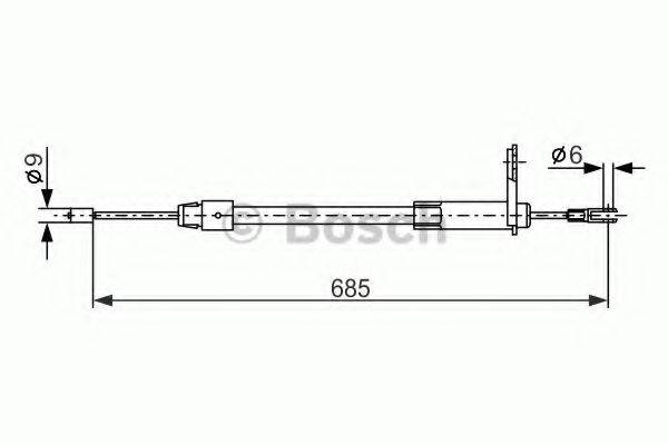 BOSCH 1987477810 Трос, стоянкова гальмівна система