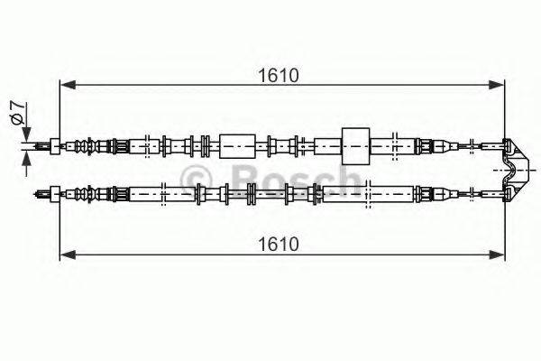 BOSCH 1987477936 Трос, стоянкова гальмівна система