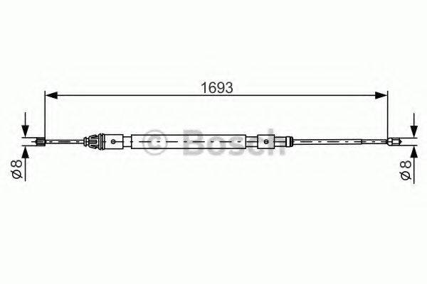 BOSCH 1987477993 Трос, стоянкова гальмівна система