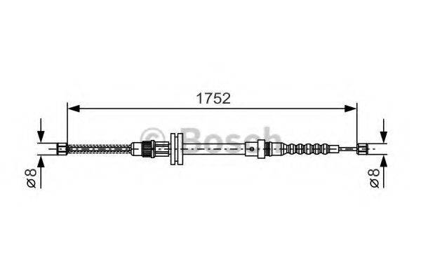 BOSCH 1987482044 Трос, стоянкова гальмівна система