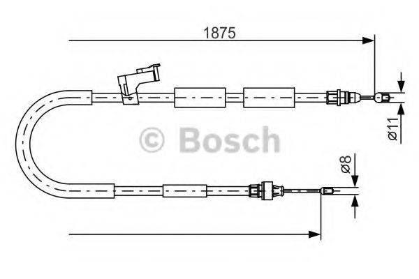 BOSCH 1987482057 Трос, стоянкова гальмівна система