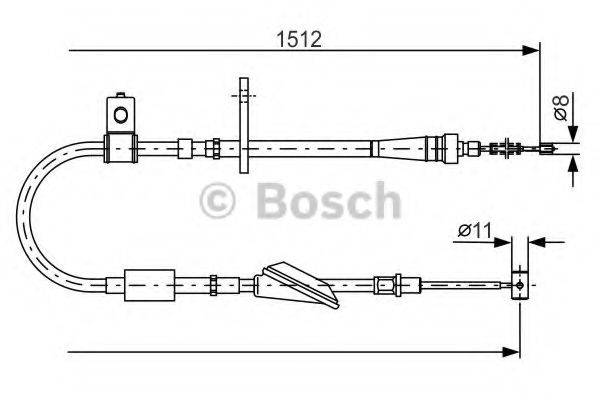 BOSCH 1987482176 Трос, стоянкова гальмівна система