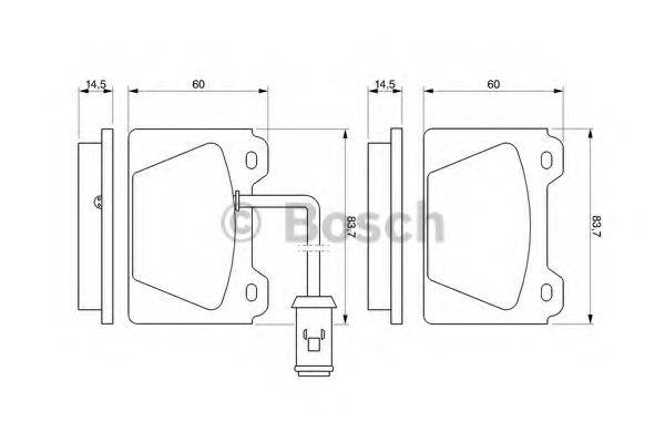 BOSCH 0986424095 Комплект гальмівних колодок, дискове гальмо