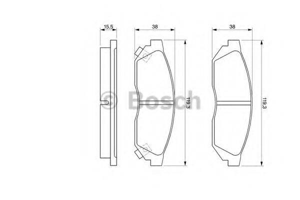 BOSCH 0986424155 Комплект гальмівних колодок, дискове гальмо