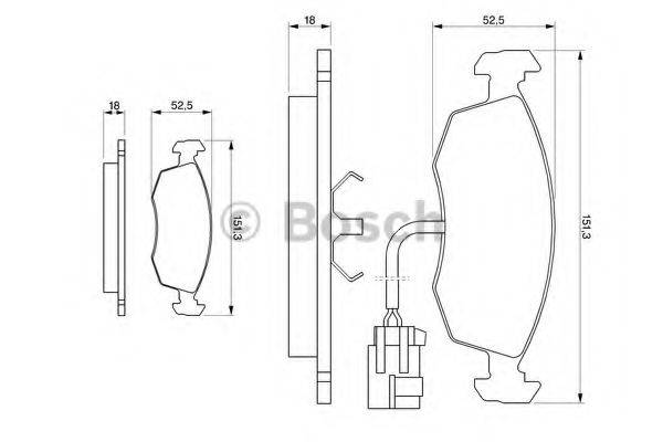 BOSCH 0986424237 Комплект гальмівних колодок, дискове гальмо