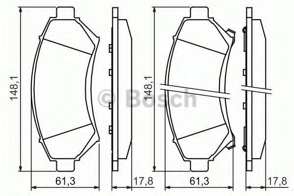 BOSCH 0986424466 Комплект гальмівних колодок, дискове гальмо