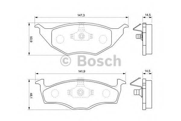 BOSCH 0986424502 Комплект гальмівних колодок, дискове гальмо