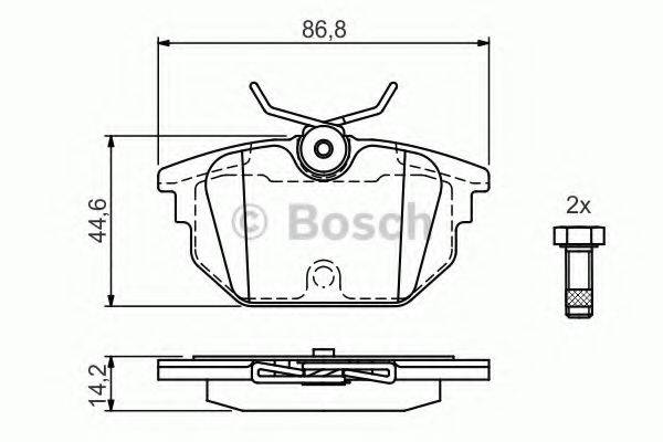 BOSCH 0986424545 Комплект гальмівних колодок, дискове гальмо