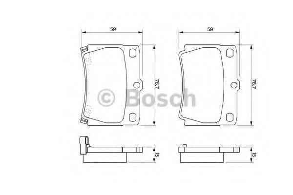 BOSCH 0986424711 Комплект гальмівних колодок, дискове гальмо