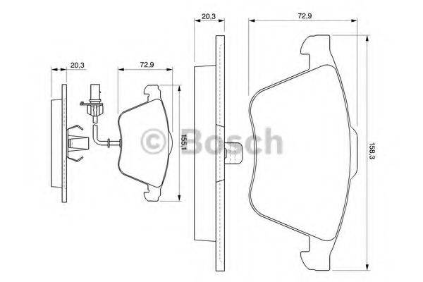 BOSCH 0986424779 Комплект гальмівних колодок, дискове гальмо