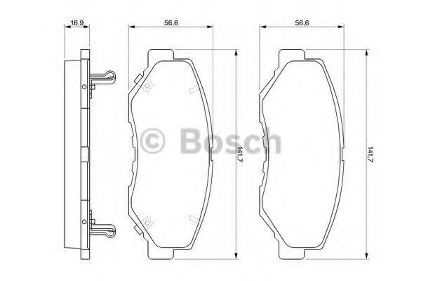 BOSCH 0986424809 Комплект гальмівних колодок, дискове гальмо