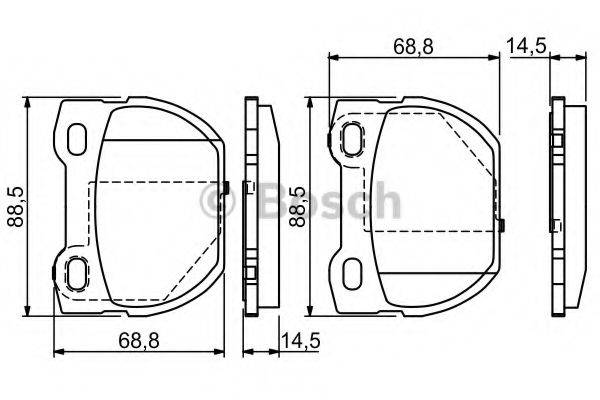 BOSCH 0986424827 Комплект гальмівних колодок, дискове гальмо