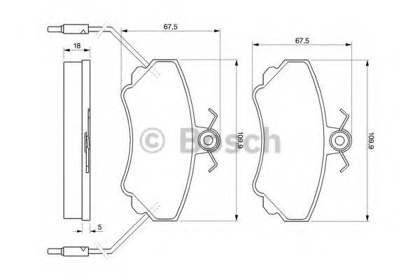 BOSCH 0986460982 Комплект гальмівних колодок, дискове гальмо