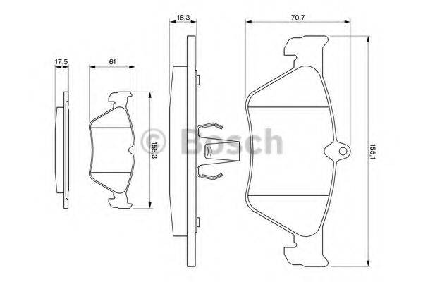 BOSCH 0986461129 Комплект гальмівних колодок, дискове гальмо