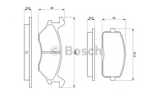 BOSCH 0986466051 Комплект гальмівних колодок, дискове гальмо