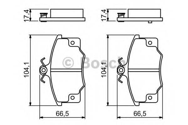 BOSCH 0986468380 Комплект гальмівних колодок, дискове гальмо