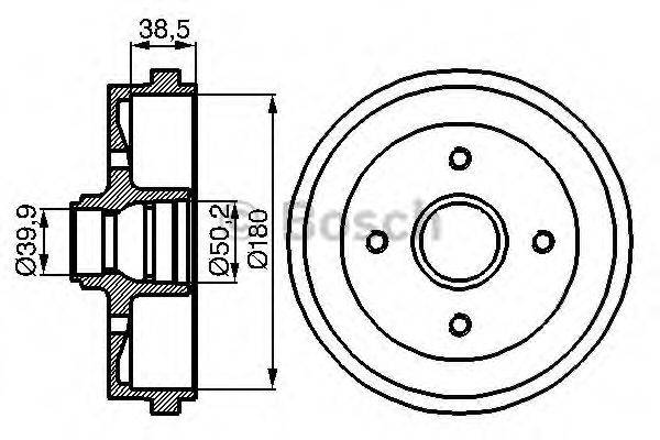 BOSCH 0986477002 Гальмівний барабан