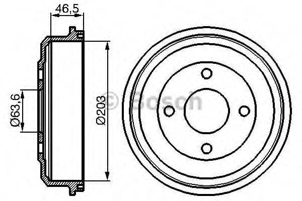 BOSCH 0986477054 Гальмівний барабан