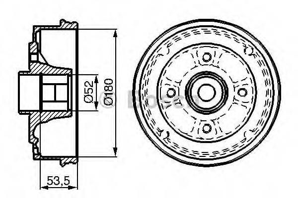 BOSCH 0986477112 Гальмівний барабан