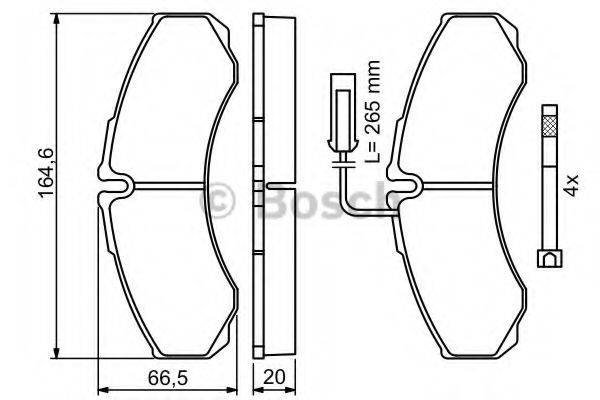 BOSCH 0986494239 Комплект гальмівних колодок, дискове гальмо